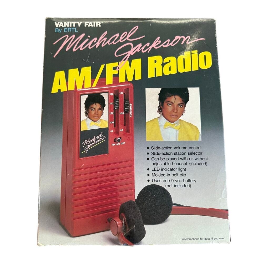 Michael Jackson AM/FM Radio Vanity Fair ERTL 1984 Vintage Tested WORKS